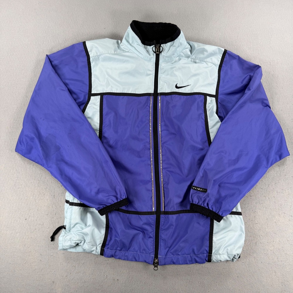 Y2k Nike Clima-FIT Windbreaker Jacket Purple Blue Colorblock Mens Medium